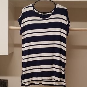 Navy white stripe blouse